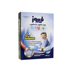پودر صابون ۴ آنزیم فیروز مخصوص ماشین های اتوماتیک و نیمه اتوماتیک ۴۰۰ گرم