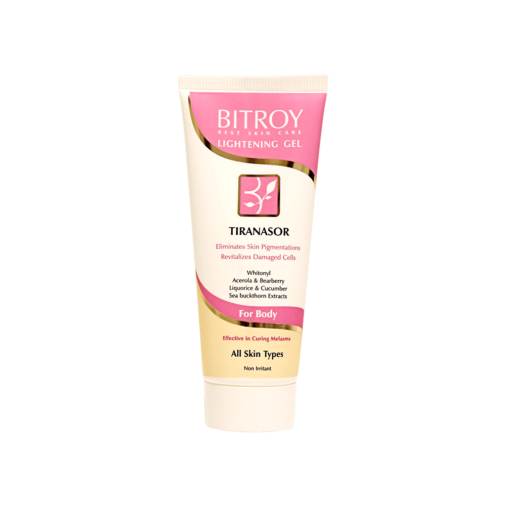 bitroy-tiranasor-lightening-gel-75-ml ژل روشن کننده ی صورت و بدن بیتروی ۷۵ میلی لیتر