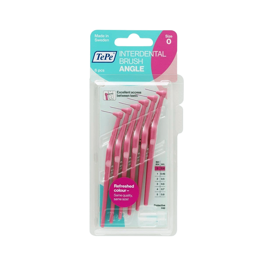 tepe-size-0-angle-interdental-brushes-6-brushes مسواک بین دندانی دسته دار سایز ۰ تپه ۶ عددی