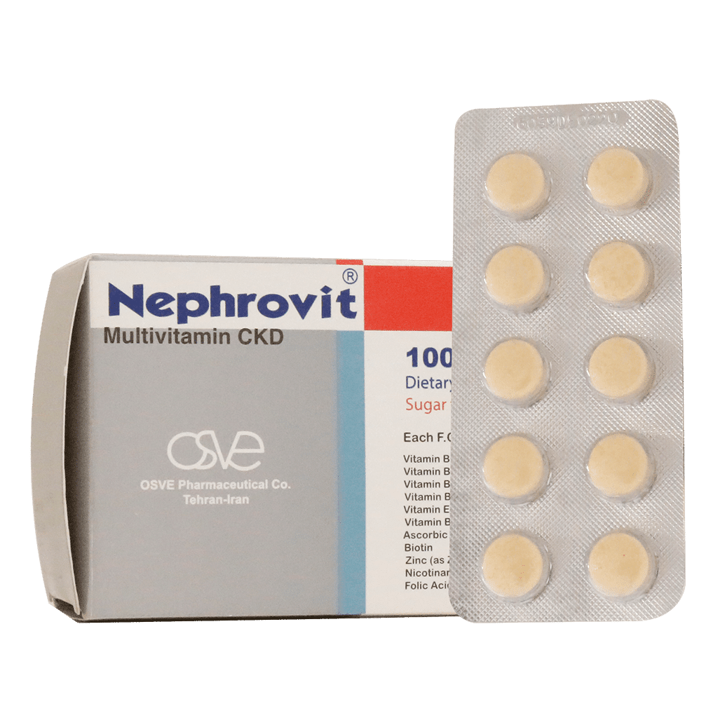 osve-nephrovit-multivitamin-ckd-100-tab مولتی ویتامین CKD نفروویت اسوه
