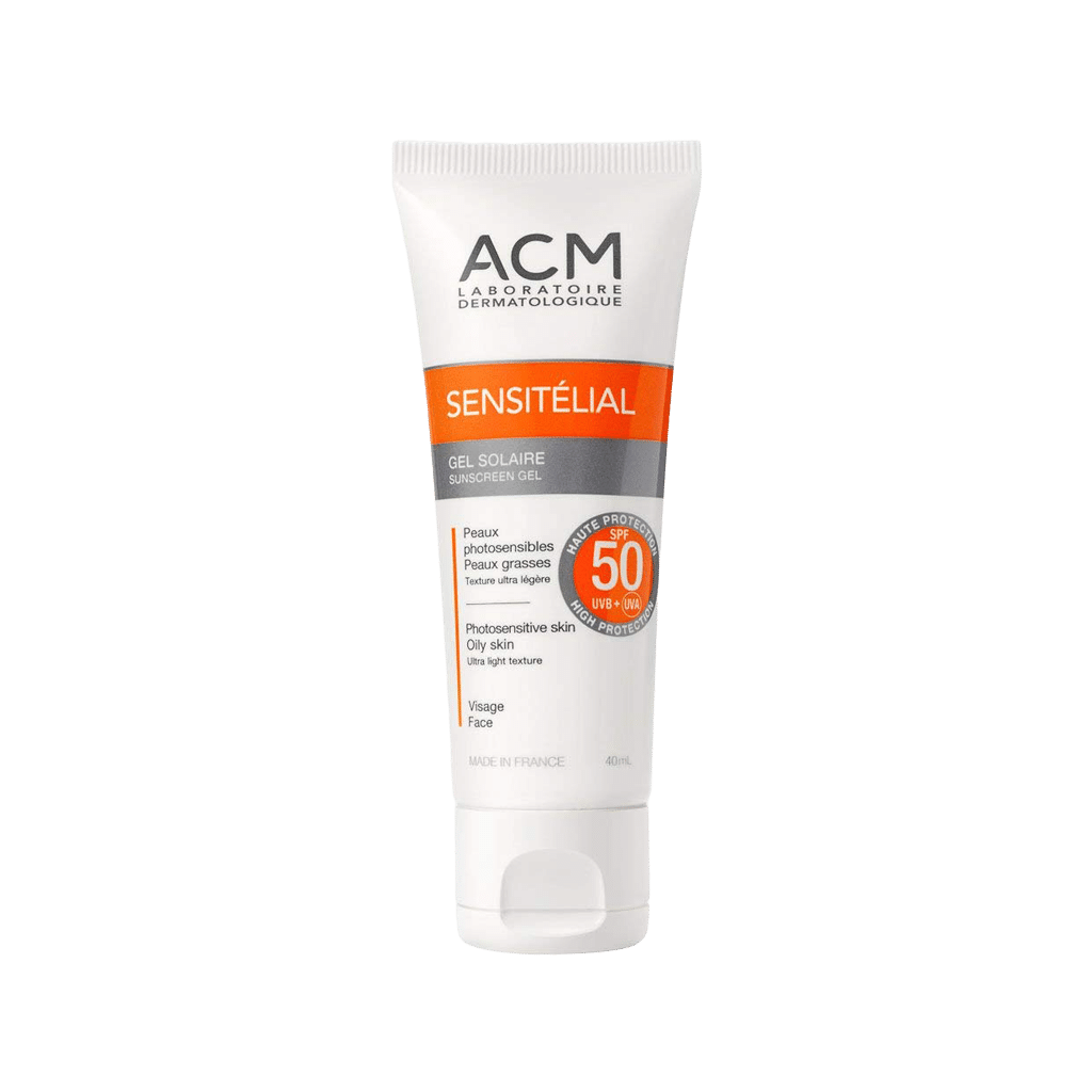 acm-sensitelial-ecron-solaire-spf50-gel-for-oily-and-acne-skins-40-ml ژل ضد آفتاب سن سی تلیال SPF50 ای سی ام مناسب پوست های چرب و دارای آکنه ۴۰ میلی لیتر