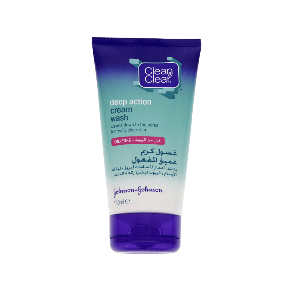 clean-and-clear-deep-action-cream-wash-150-ml کرم پاک کننده عمقی پوست کلین اند کلیر ۱۵۰ میلی لیتر