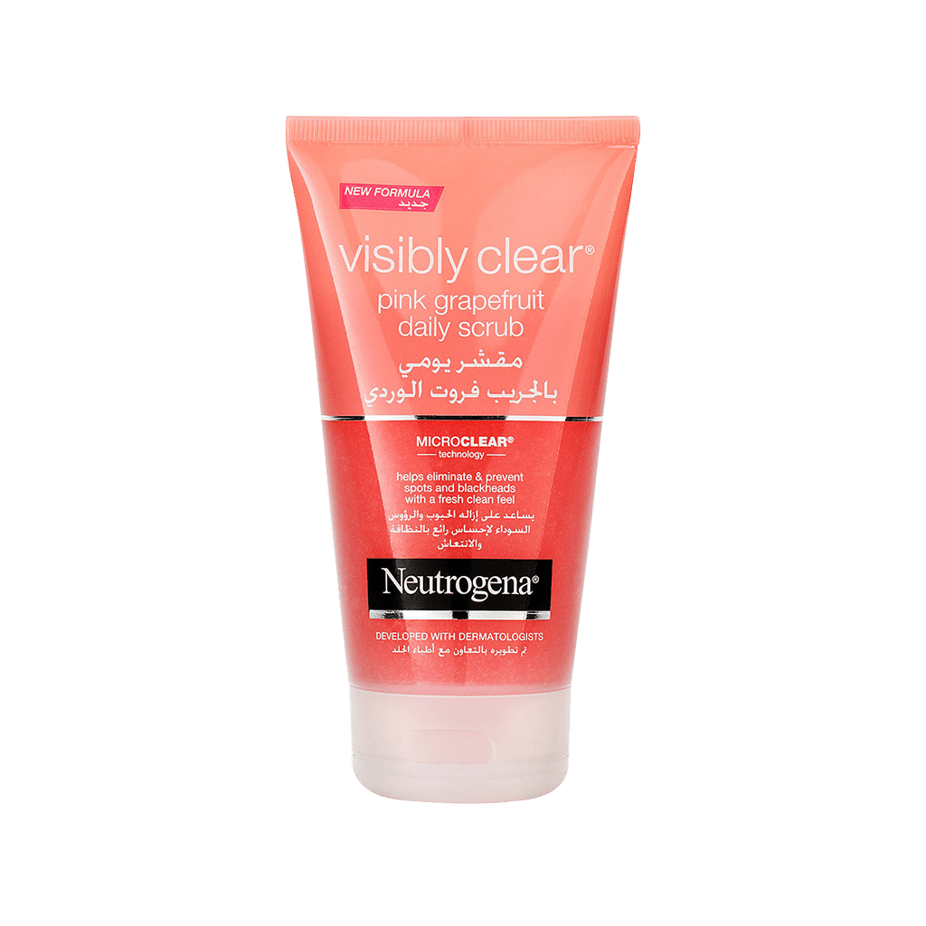 neutrogena-visibly-clear-pink-grapefruit-daily-scrub-150-ml اسکراب روزانه گریپ فروت صورتی نوتروژینا ۱۵۰ میلی لیتر