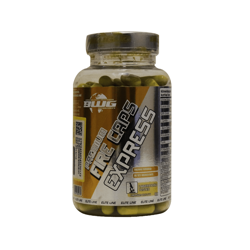 bwg-premium-fat-burner-fire-caps-express-120-capsules کپسول چربی سوز فایر کپس بادی ورلد
