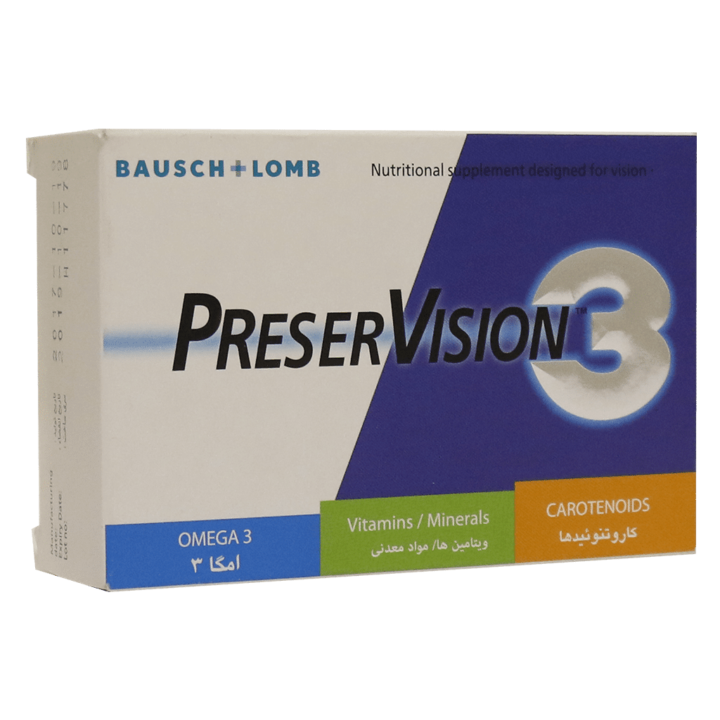 bausch-lomb-preservision-3-caps کپسول پرزرویژن ۳ بوش اند لومب 60 عددی