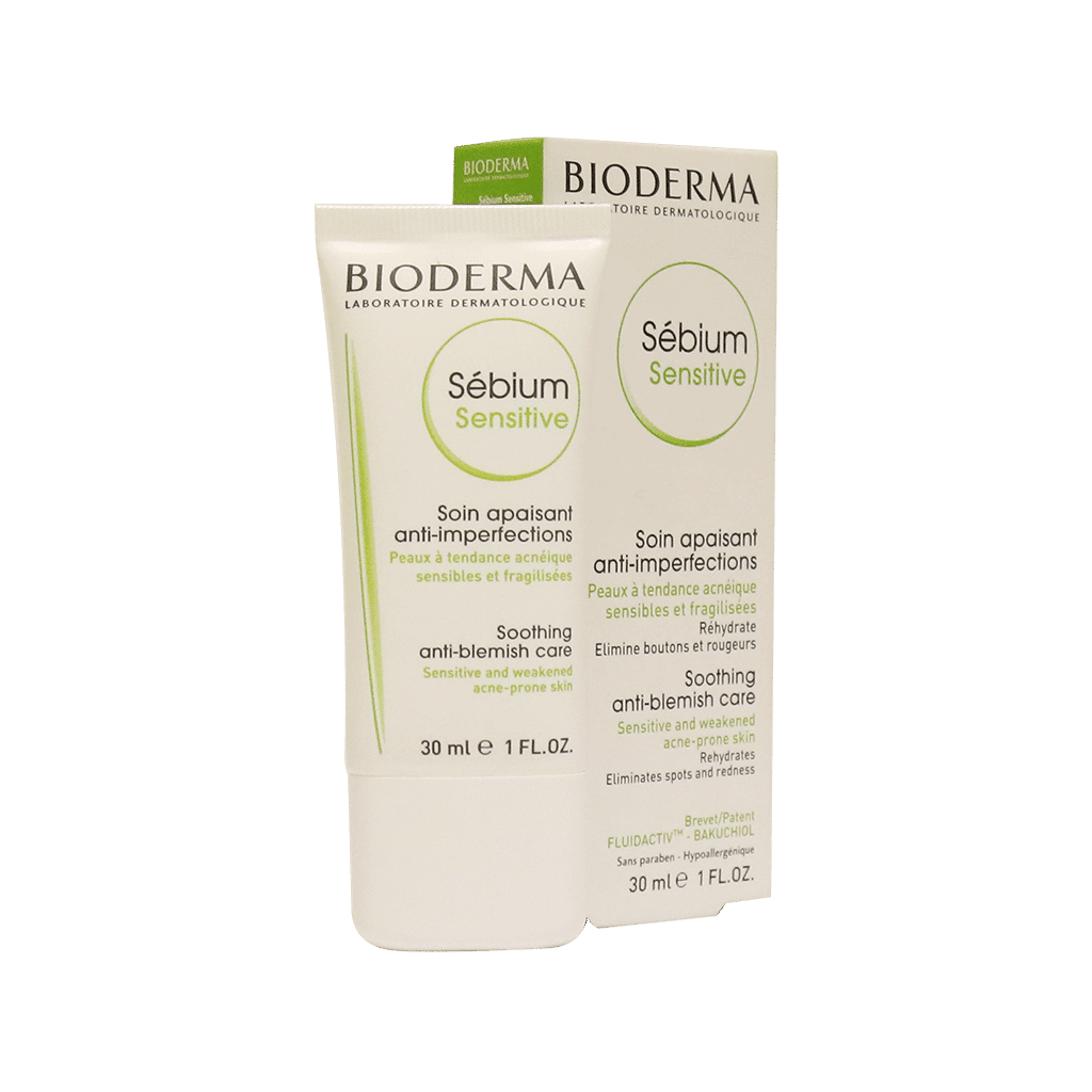 bioderma-sebium-sensitive-cream-for-oily-skins-30-ml کرم ضدآکنه و ضد التهاب سبیوم سنستیو بایودرما مناسب پوست چرب ۳۰ میلی لیتر