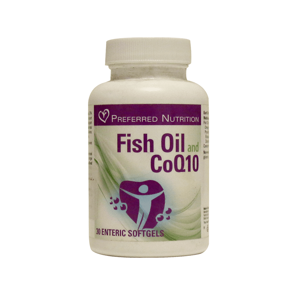 preferred-nutrition-fish-oil-co-q10-30-softgels کپسول روغن ماهی و کوکیوتن پریفرد نوتریشن