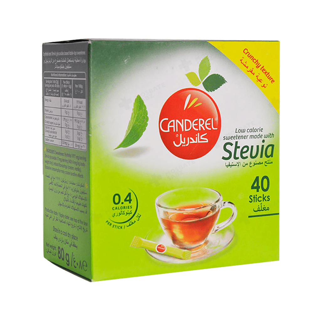 canderel-low-calorie-sweetener-powder-based-of-sucralose-2 استیک شیرین کننده کم کالری بر پایه استویا کاندرل
