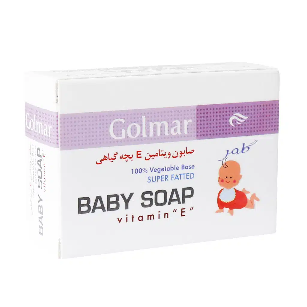 golmar-baby-soap.jpg.webp صابون بچه ویتامین E گیاهی گلمر 80 گرم