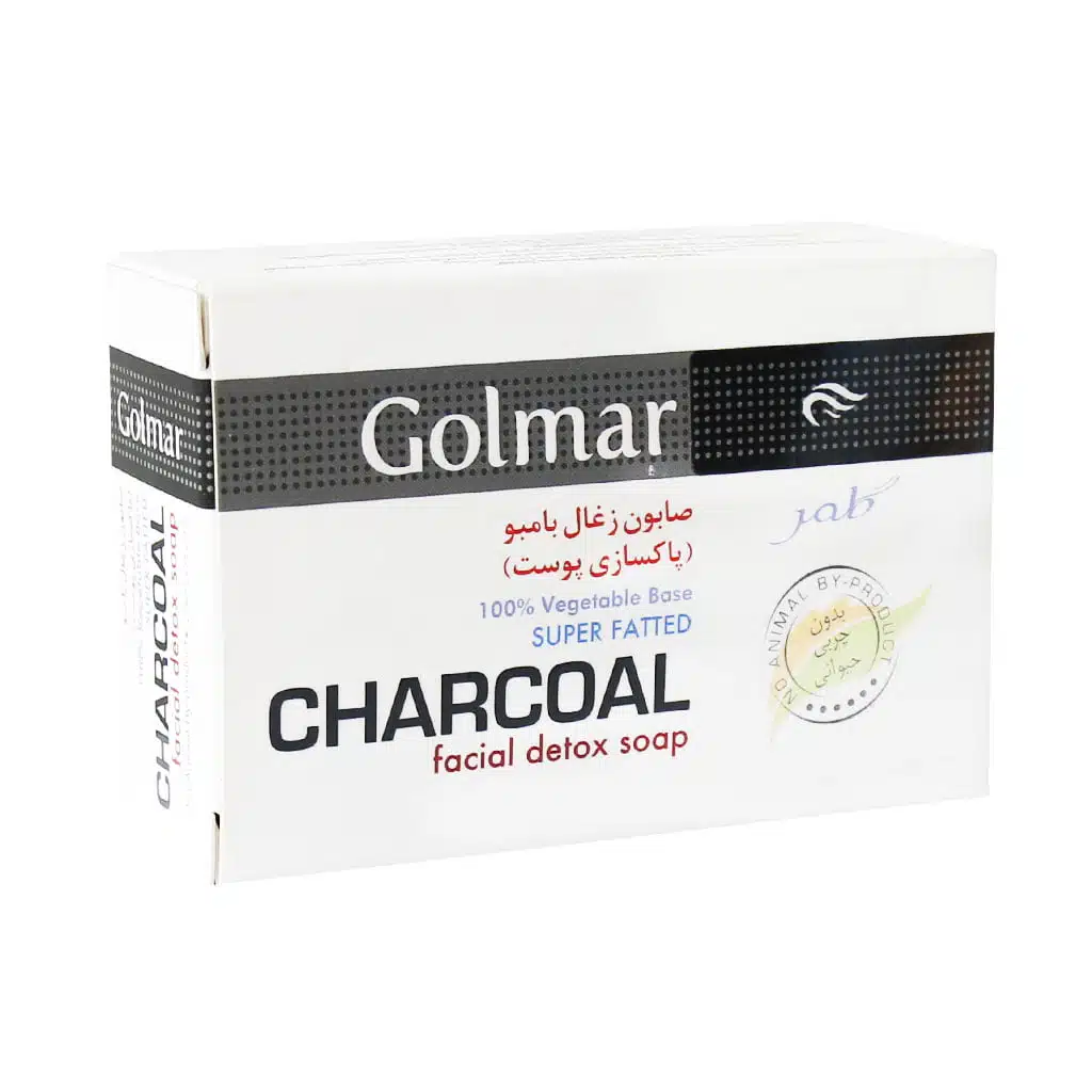 golmar-charcoal.jpg.webp صابون زغال بامبو گلمر مناسب پاکسازی پوست 115 گرم