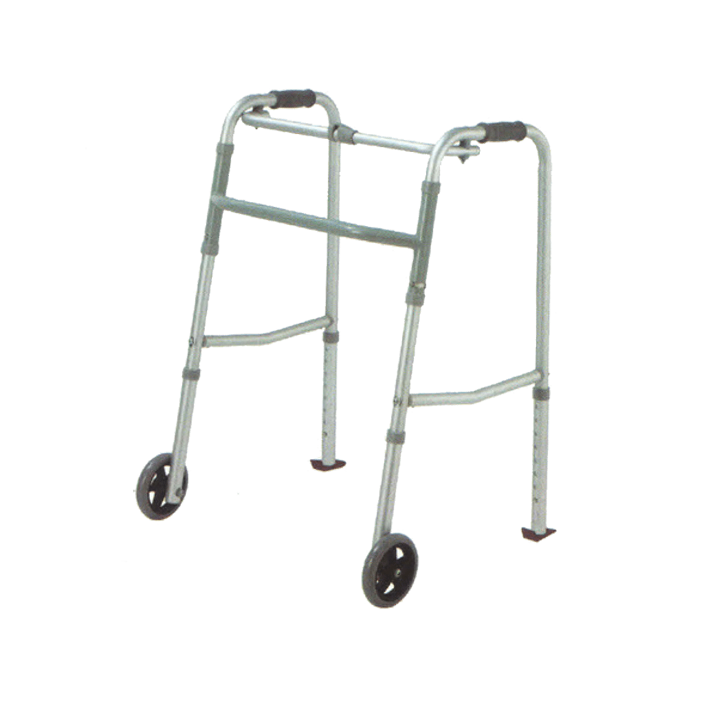 adjustable-wheelchair-aluminum-folding-walker واکر تاشو آلومینیومی چرخ دار