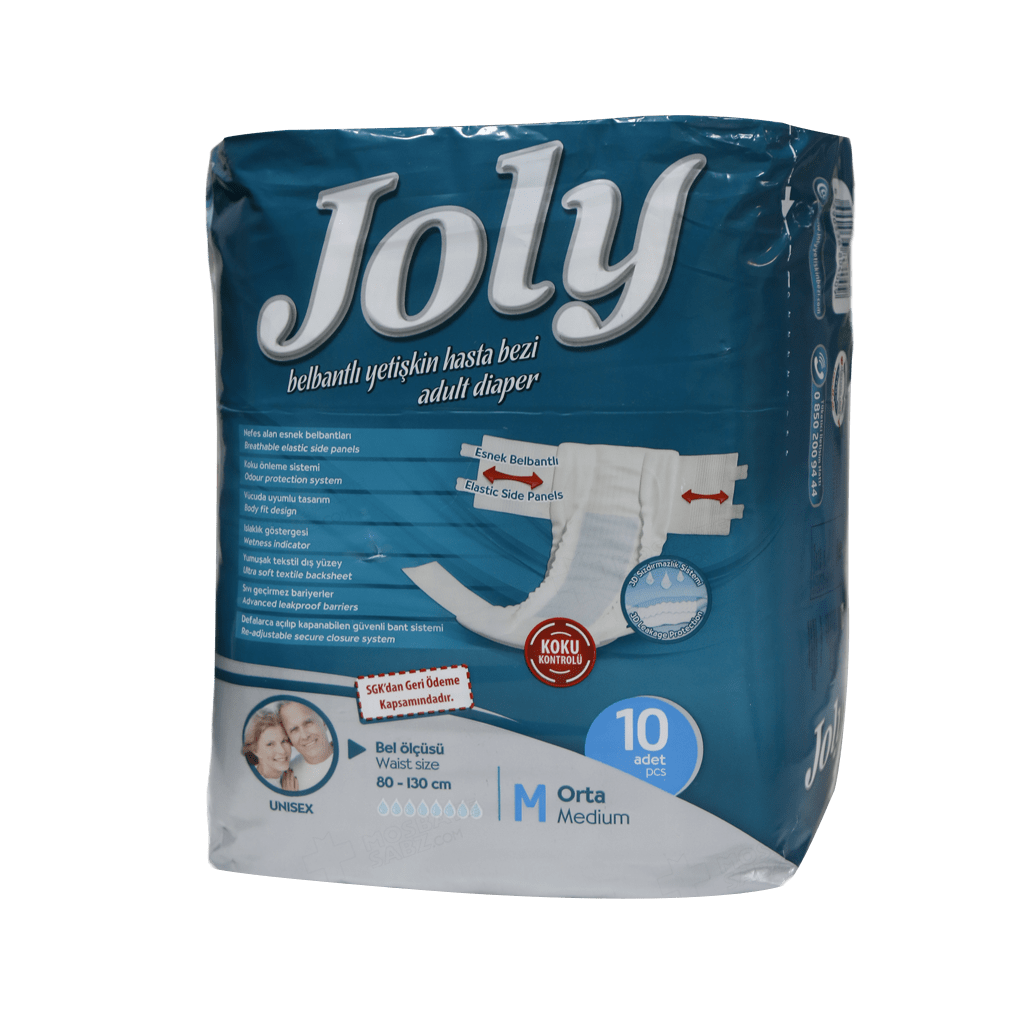 joly-medium-adult-protective-diaper-10pcs پوشینه چسبی بزرگسال جولی مدل Medium 10 عدد