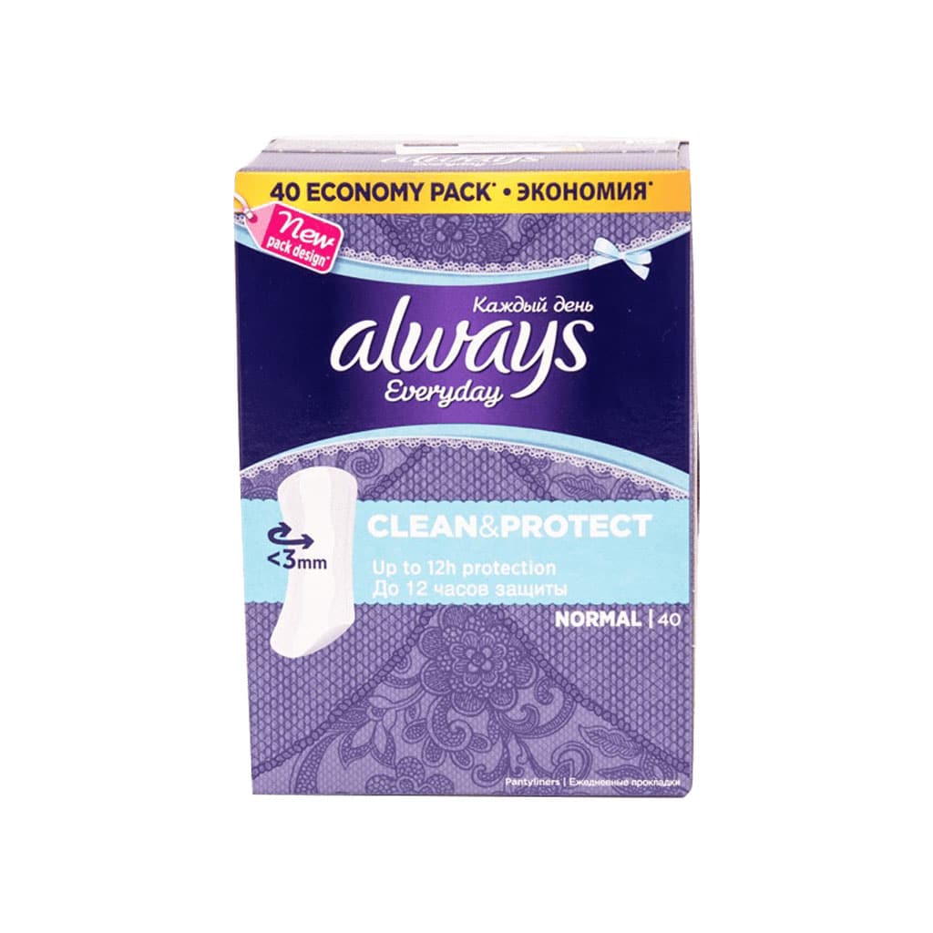 Always-Clean-&-Protect-Everyday-Sanitary-Pad-40pcs پد روزانه آلویز مدل Clean & Protect