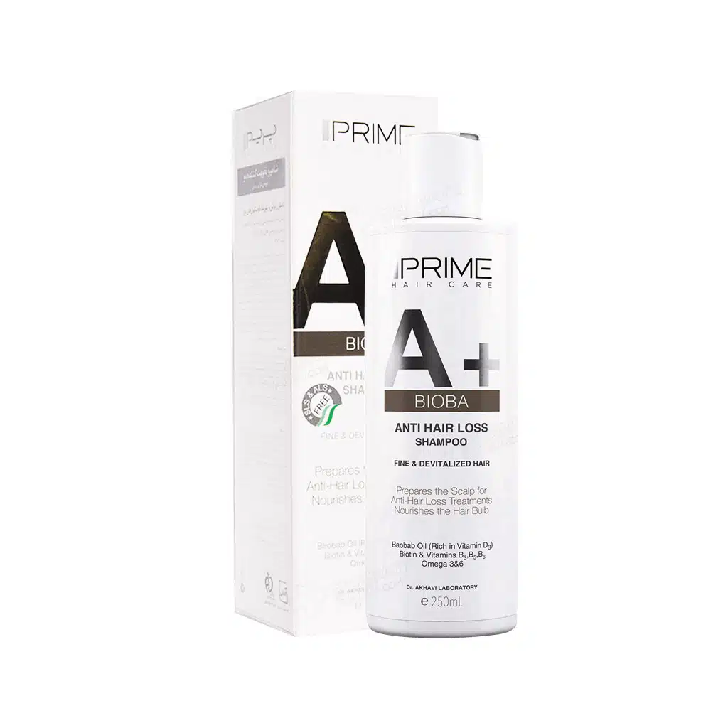 Prime-A-Bioba-Anti-Hair-Loss-Shampoo-250-ml.jpg.webp شامپو تقویت کننده و ضد ریزش +A پرایم 250 میلی لیتر