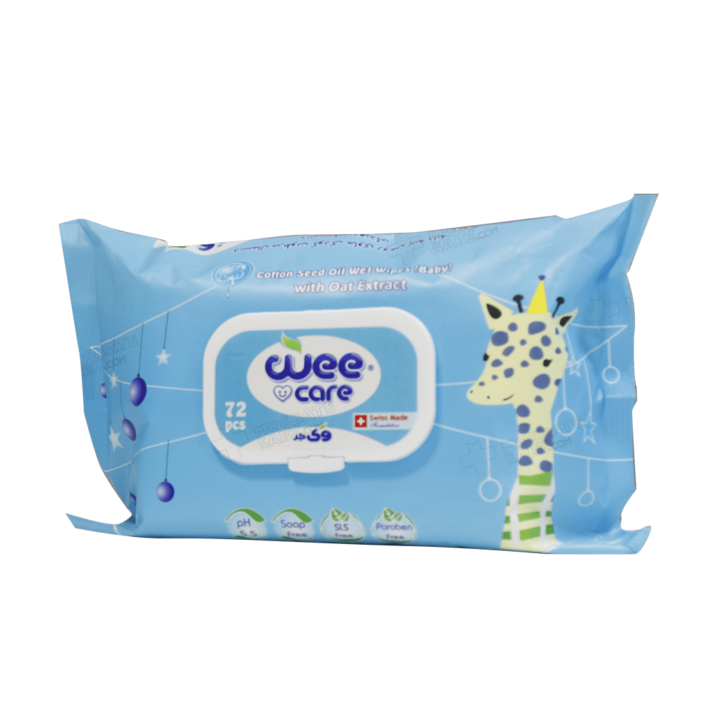 wee-care-cotton-seed-oil-baby-wipes-72-pcs دستمال مرطوب کودک وی کر حاوی روغن پنبه دانه 72 عدد
