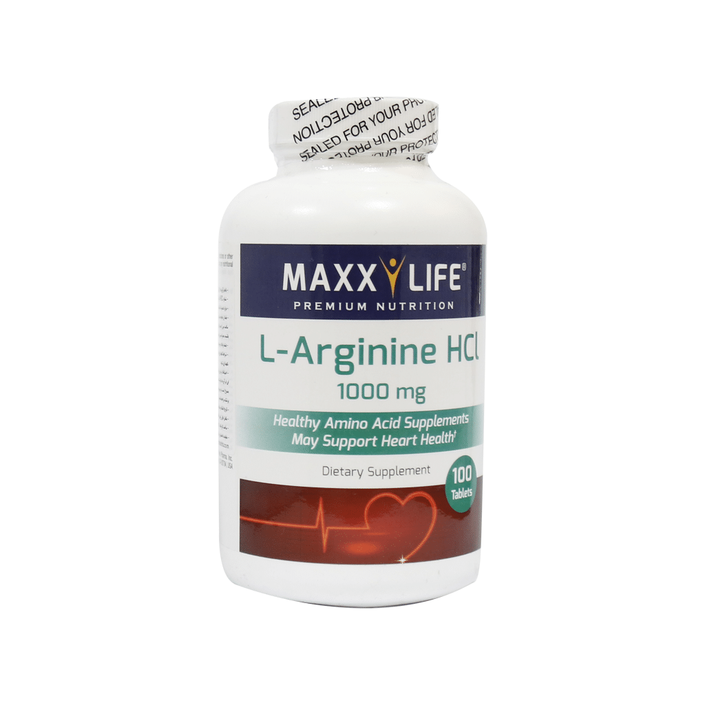 maxx-life-l-arginine-hcl-1000-mg-100-tabs قرص ال آرژنین اچ سی ال 100 میلی گرم مکس لایف 100 عدد