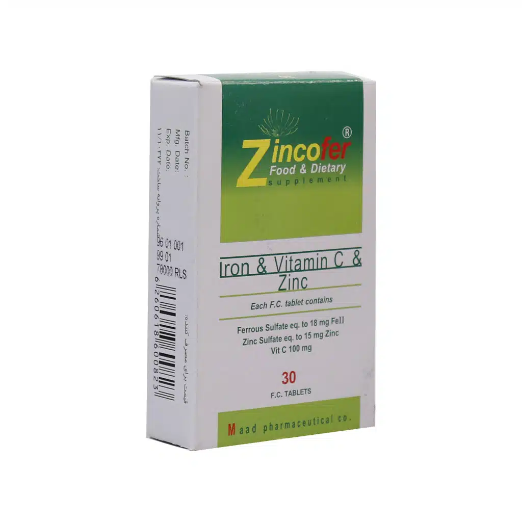 688-6701-1.jpg.webp قرص زینکوفر حاوی آهن زینک ویتامین ث داروسازان ماد 30 عددی