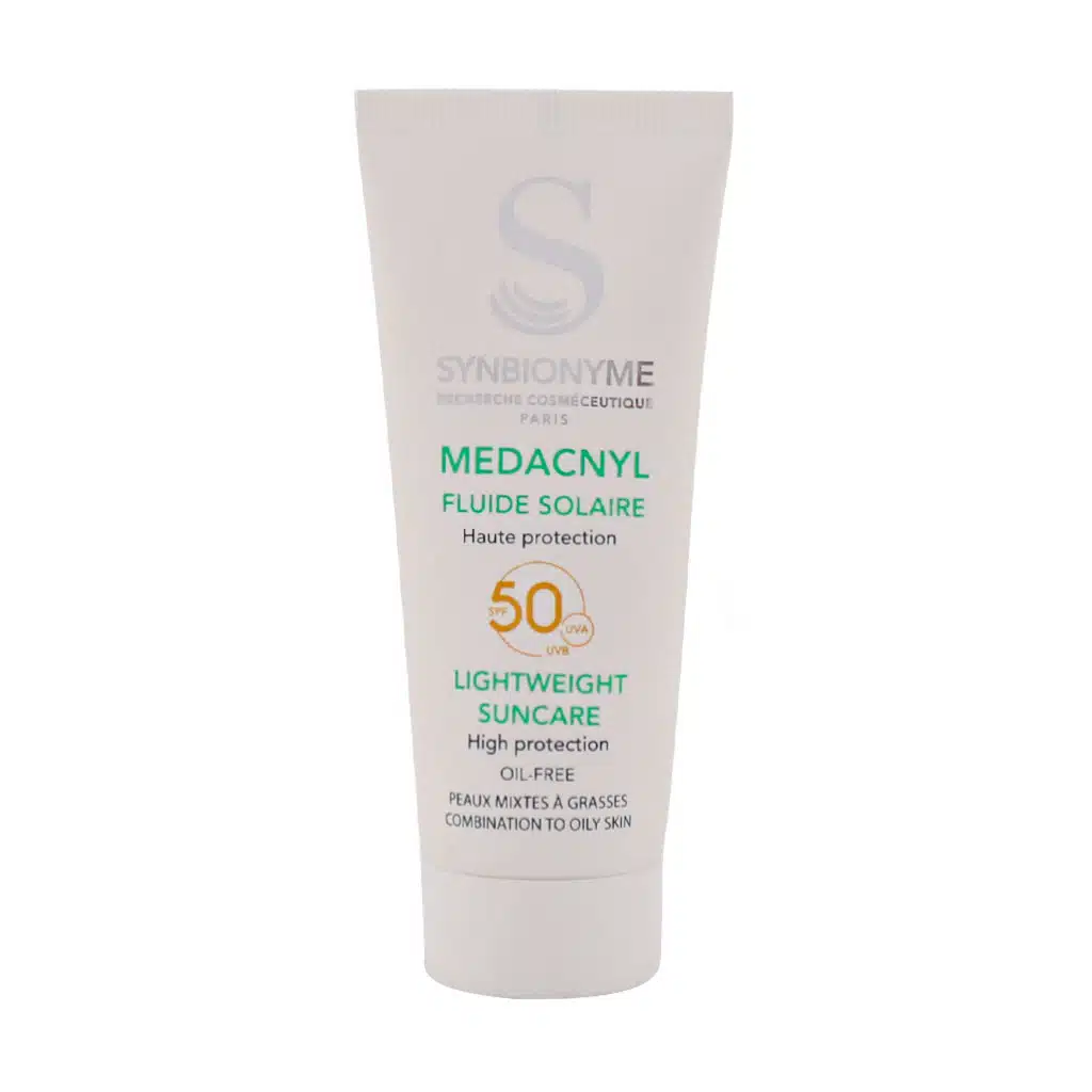 Synbionyme-Medacnyl-Sunscreen-Fluide.jpg.webp فلوئید ضدآفتاب مداکنیل سین بیونیم SPF50 مناسب پوست مختلط تا چرب 40 میلی لیتر