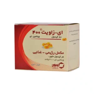 کپسول ای زاویت 400 واحد زهراوی حاوی ویتامین E بسته 50 عددی