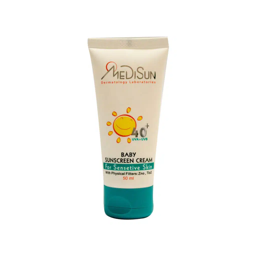 medisun-baby-sunscrren.jpg.webp کرم ضد آفتاب کودک مدیسان +SPF40 مناسب پوست حساس 50 میلی لیتر