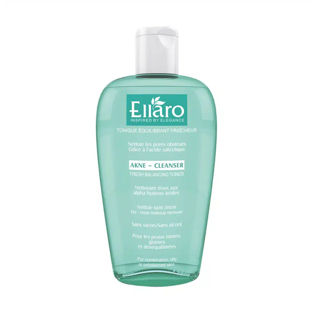 Ellaro-Fresh-balancing-Toner-Acne-Line-200-ml-2.jpg.webp تونر پاک کننده صورت و آرایش فرش بالانسینگ الارو مناسب پوست چرب 200 میلی لیتر