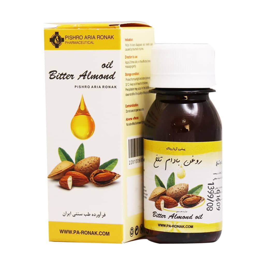pishro-aria-ronak-bitter-almond-oil روغن بادام تلخ پیشرو آریا روناک ۴۰ میلی لیتر