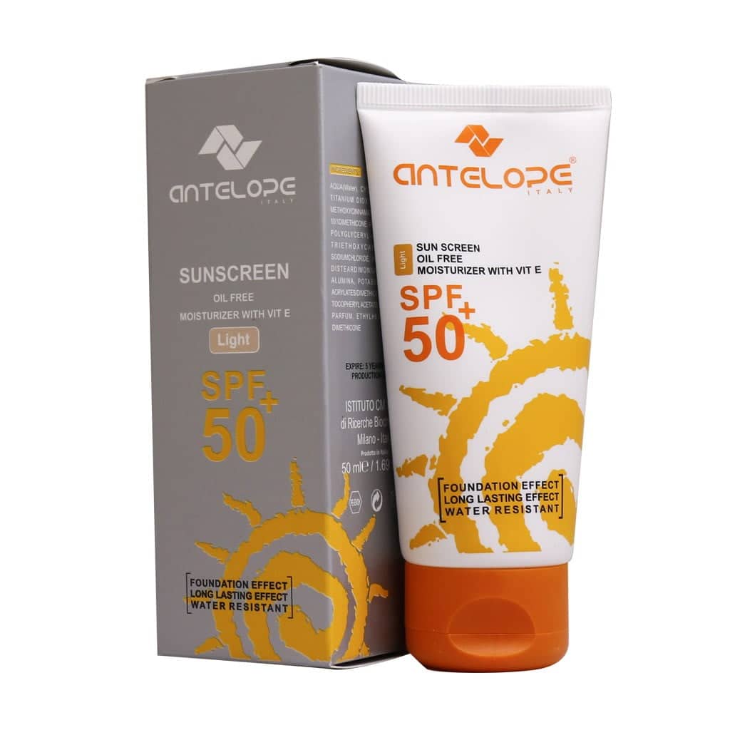 antelope-tinted-oil-free-spf50-sunscreen-50-ml کرم ضد آفتاب پوست چرب آنته لوپه اس پی اف 50 رنگی 50 میلی لیتر
