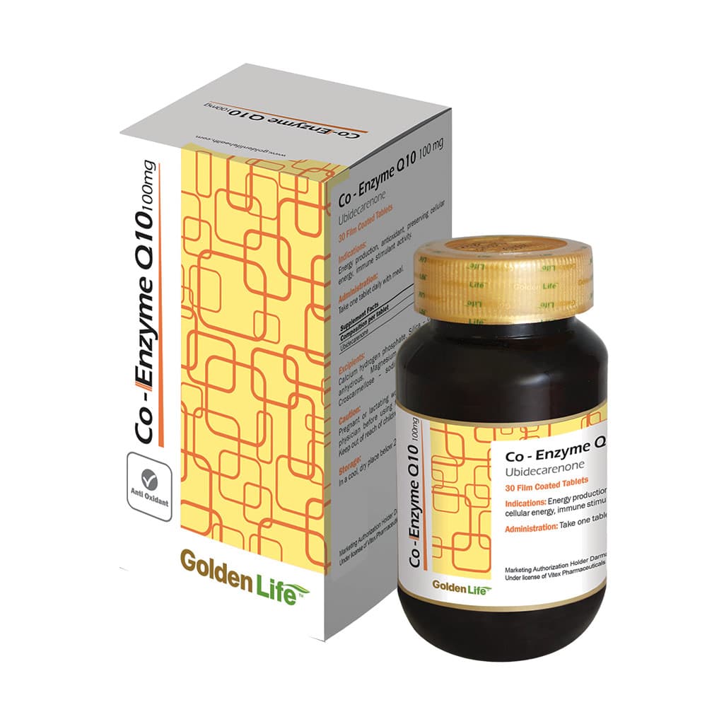 Golden Life CO-Enzyme Q10 Ubidecarenone 30 Tabs قرص کیوتن 100 میلی گرم گلدن لایف 30 عدد