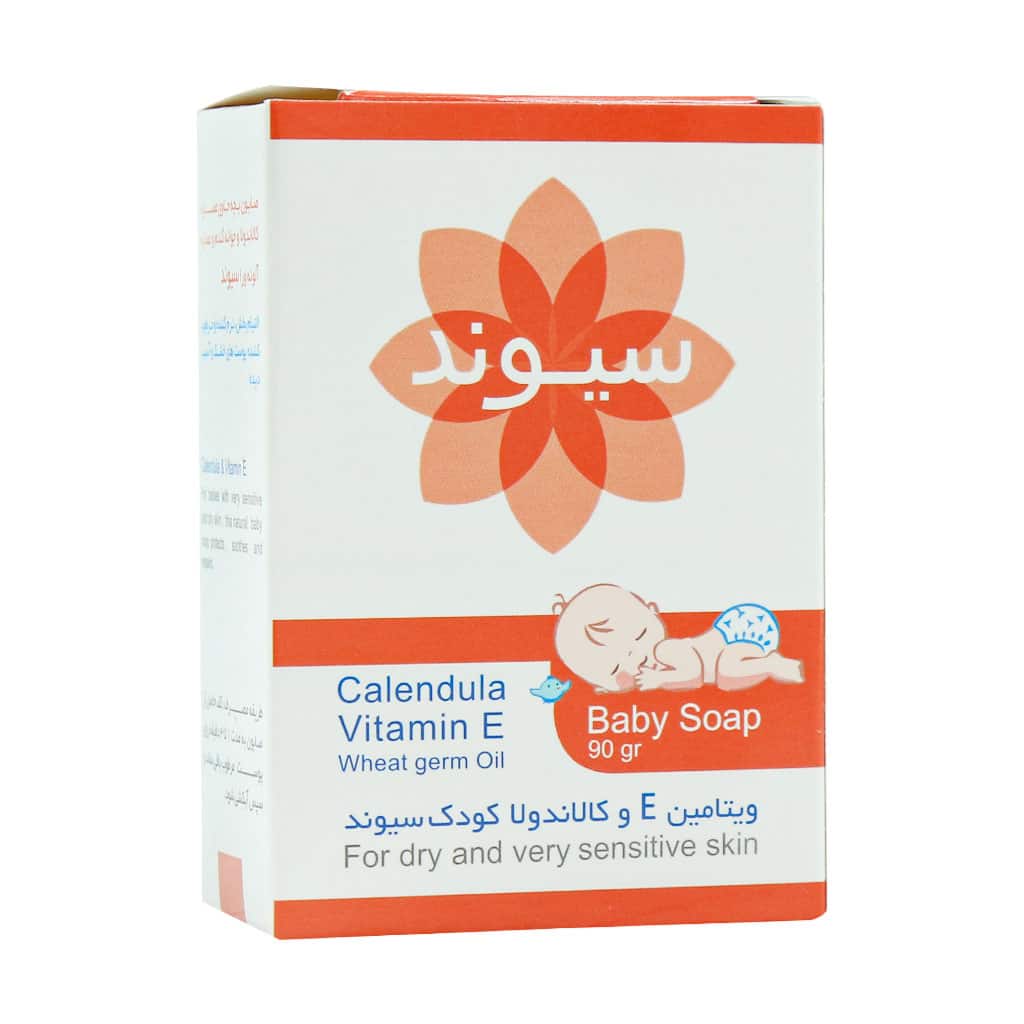 Sivand-Baby-Soap-Calendula-&-Vitamin-E-90 قیمت صابون بچه سیوند حاوی ویتامین E و کالاندولا