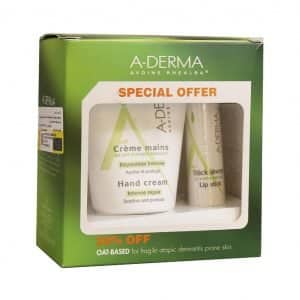 پک کرم ترمیم کننده دست و استیک لب آدرما حاوی شیر جو دوسر