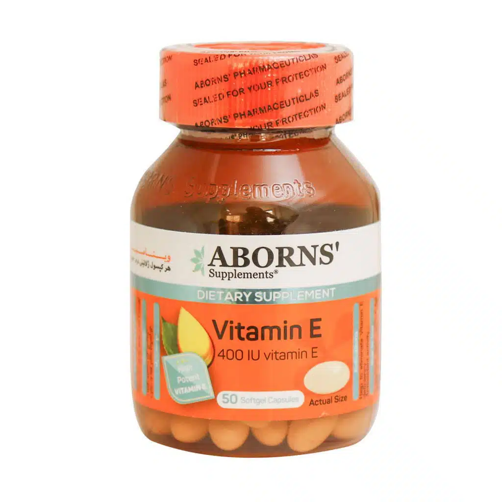 Aborns-Vitamin-E-400-IU-50-caps.jpg.webp کپسول ویتامین E 400 واحد ابورنز