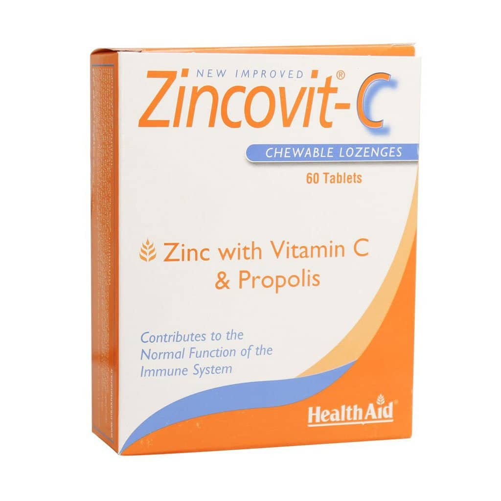Health-Aid-Zincovit-C-60-Tabs قرص جویدنی زینکوویت ث هلث اید