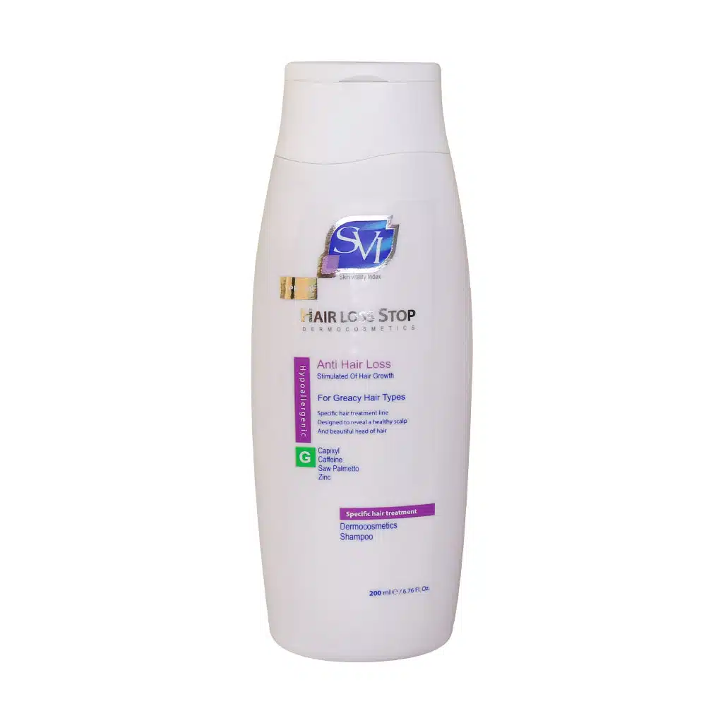 SVI-Hair-Loss-Stop-Shampoo-200-ml.jpg.webp شامپو هرلاس استاپ اس وی آی مناسب موهای چرب 200 میلی لیتر
