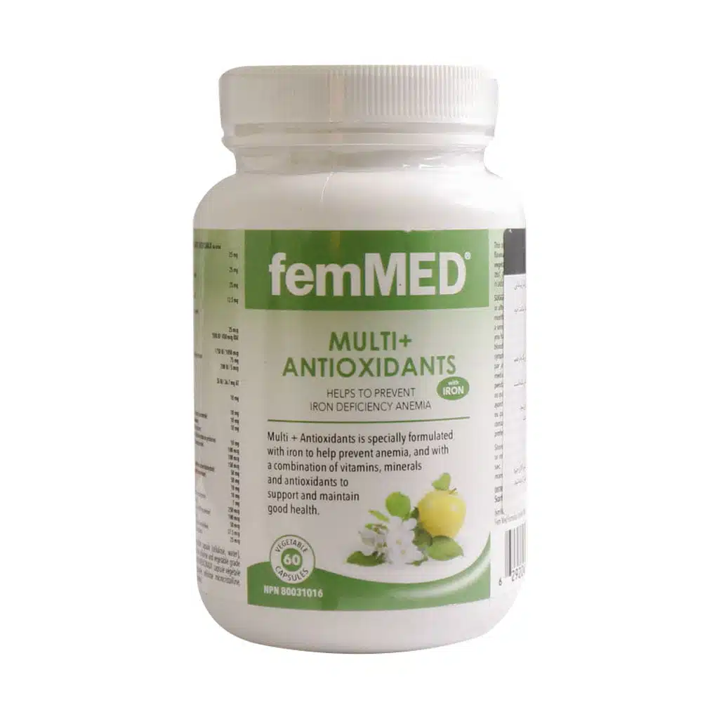 femMED-Multi-Antioxidants-With-Iron-60-caps.jpg.webp کپسول مولتی ویتامین و آنتی اکسیدان به همراه آهن فم مد 60 عدد