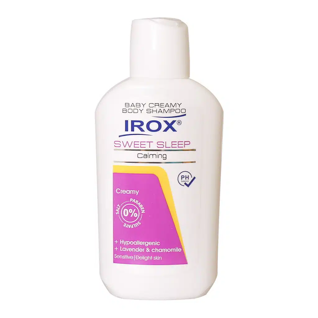 Irox-Sweet-Sleep-Baby-Creamy-Body-Shampoo-200-g.jpg.webp شامپو بدن کرمی بچه سوییت اسلیپ ایروکس 200 گرم