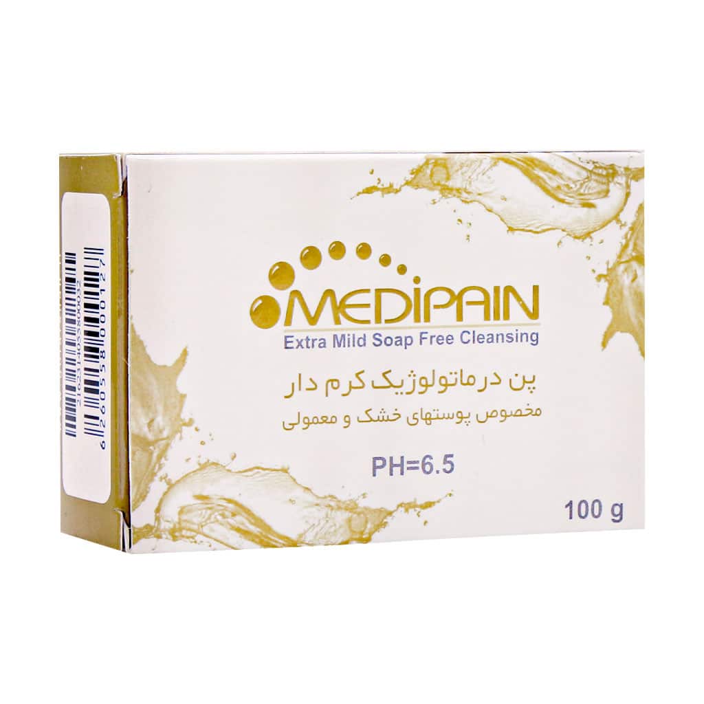 Medipain-Cram-Syndet-Bar-for-Dry-and-Normal-Skin-100-g پن درماتولوژیک کرم دار مدیپن مخصوص پوست خشک