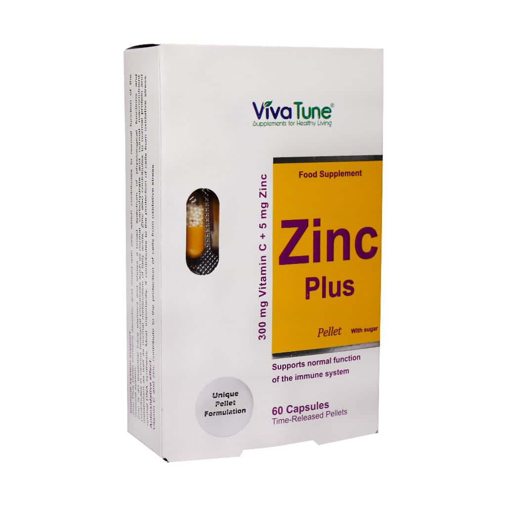 Viva-Tune-Zinc-plus-Time-Released-Pellet-60-Caps کپسول زینک پلاس ویوا تیون