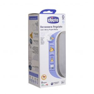 شیشه شیر زاویه دار ول بینگ چیکو مناسب نوزاد پسر از بدو تولد 250 میلی لیتر