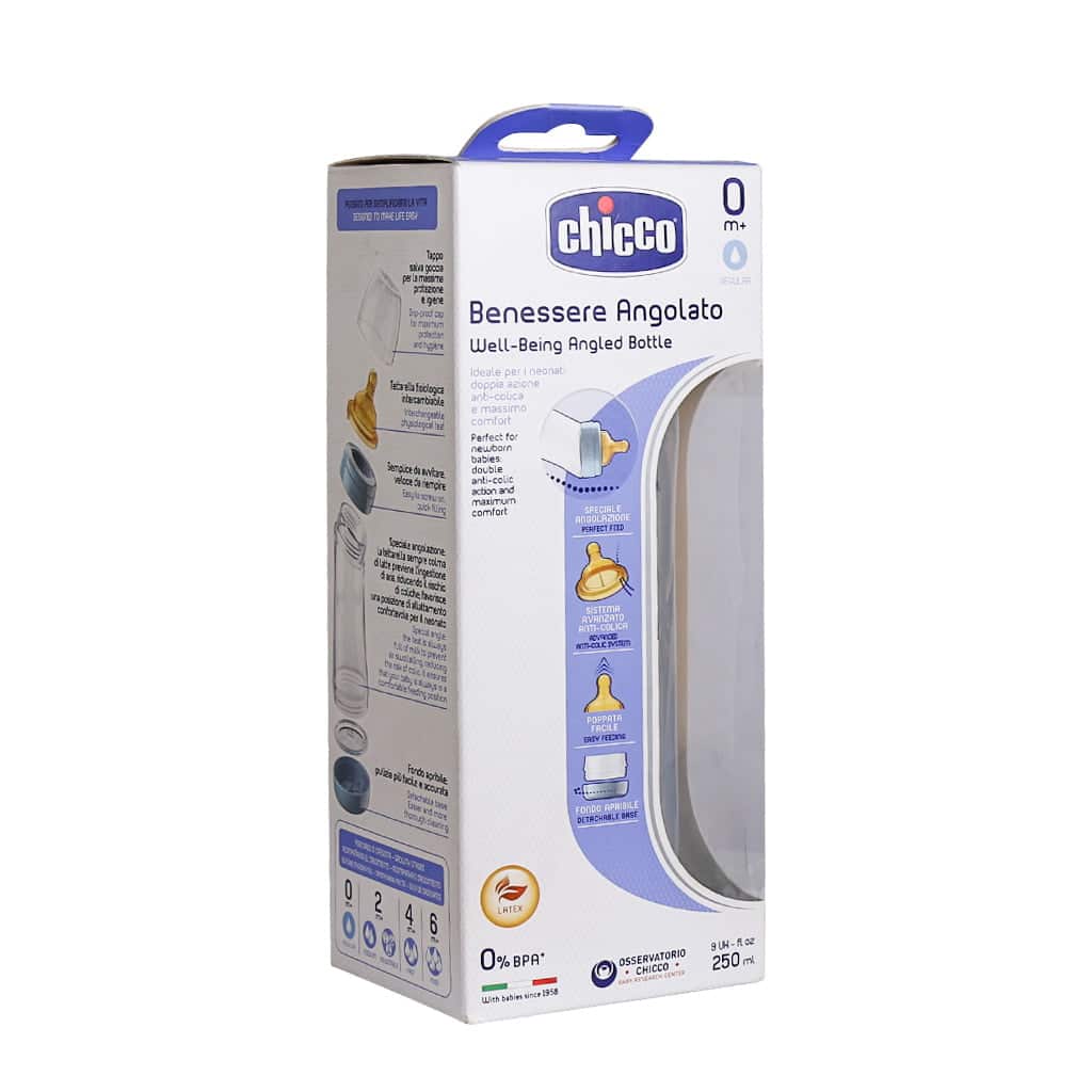 شیشه شیر زاویه دار ول بینگ چیکو مناسب نوزاد پسر از بدو تولد 250 میلی لیتر شیشه شیر زاویه دار ول بینگ چیکو مناسب نوزاد پسر از بدو تولد 250 میلی لیتر
