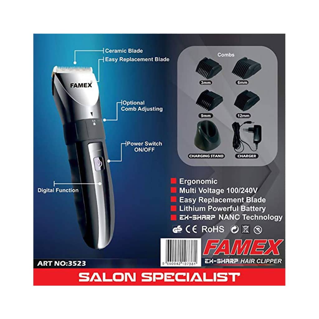 Famex EX-sharo Hair clipper No.3523 دستگاه اصلاح سر و صورت فامکس مدل 3523