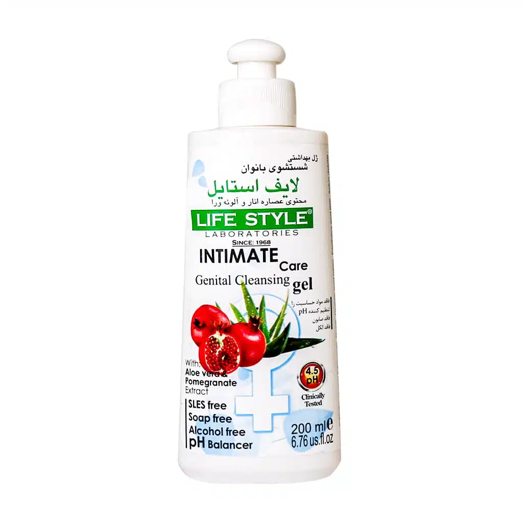 38.jpg.webp ژل بهداشتی شستشوی بانوان لایف استایل حاوی عصاره انار و آلوئه ورا 200 میلی لیتر