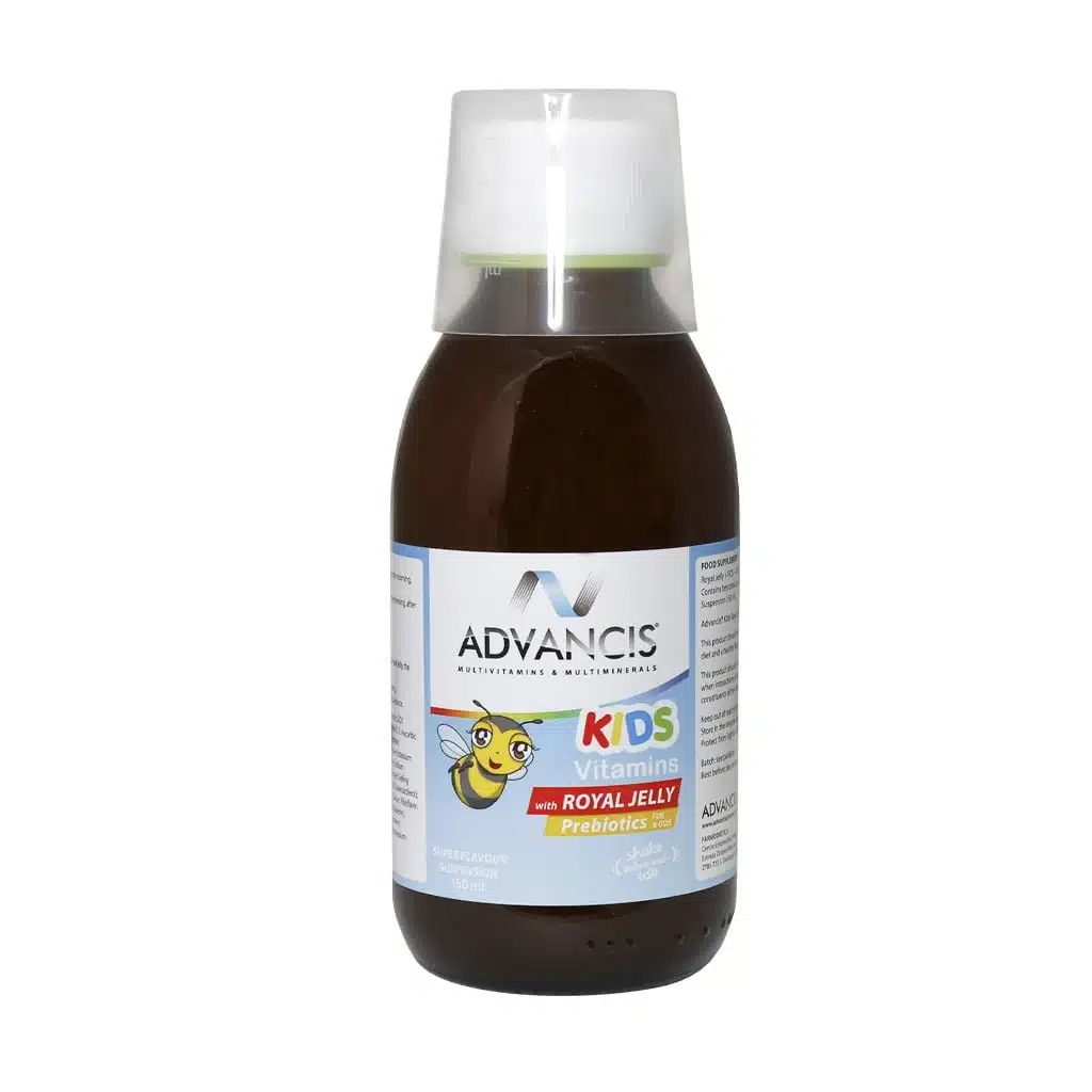 Advancis-Kids-Vitamins-with-Royal-Jelly-150-ml.jpg.webp شربت کیدز ویتامینز ادونسیس همراه با رویال ژلی 150 میلی لیتر