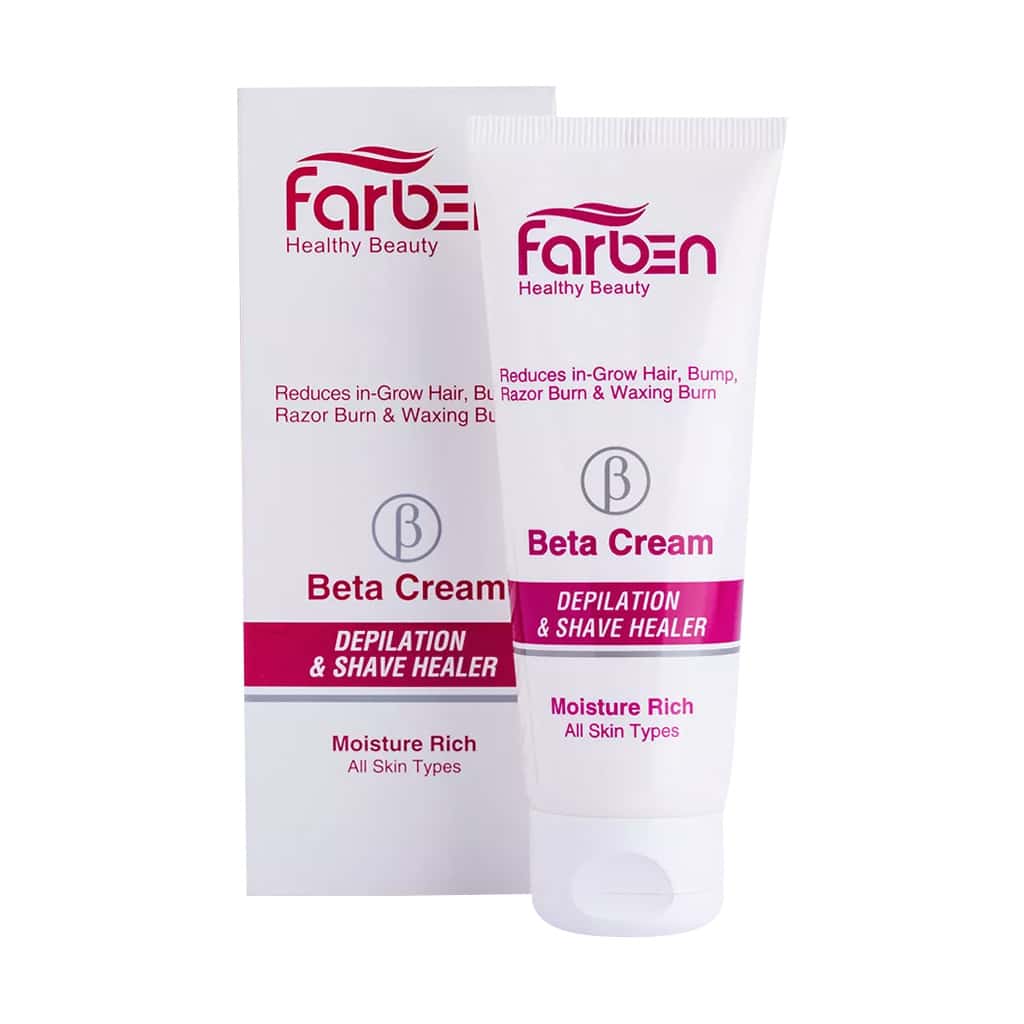 Farben-Beta-Cream-Depilation-&-Shave-Healer-75-ml قیمت کرم بتا بعد از اصلاح فاربن مناسب صورت و بدن