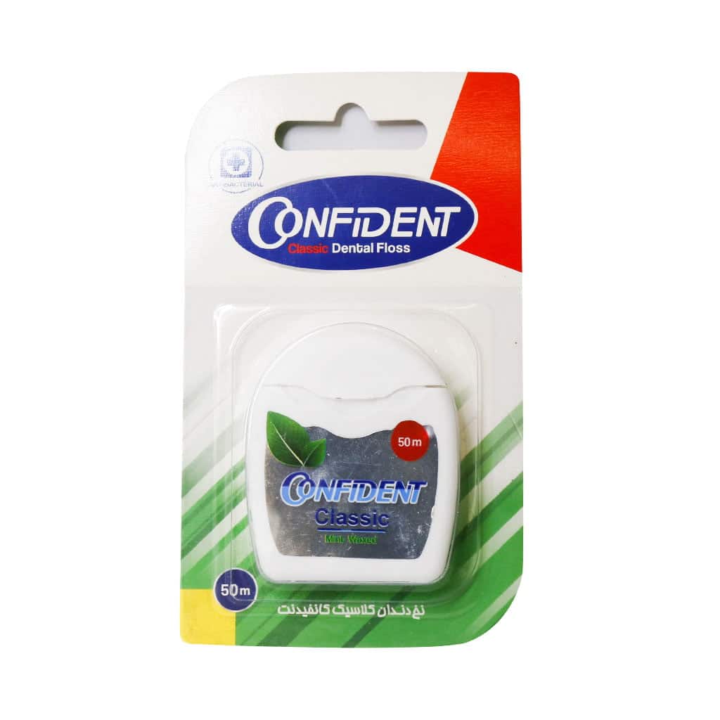 Confident Classic Dental Floss 50 m نخ دندان مدل Classic کانفیدنت
