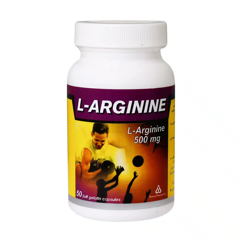 Daana-L-Arginine-500-mg-Capsules-50-Caps-1.jpg.webp کپسول ال آرژنین 500 میلی گرم دانا 50 عدد