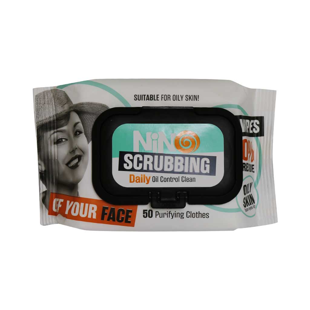 Nino Scrubbing Make-up Wipes 50 psc دستمال اسکراب آرایشی نینو