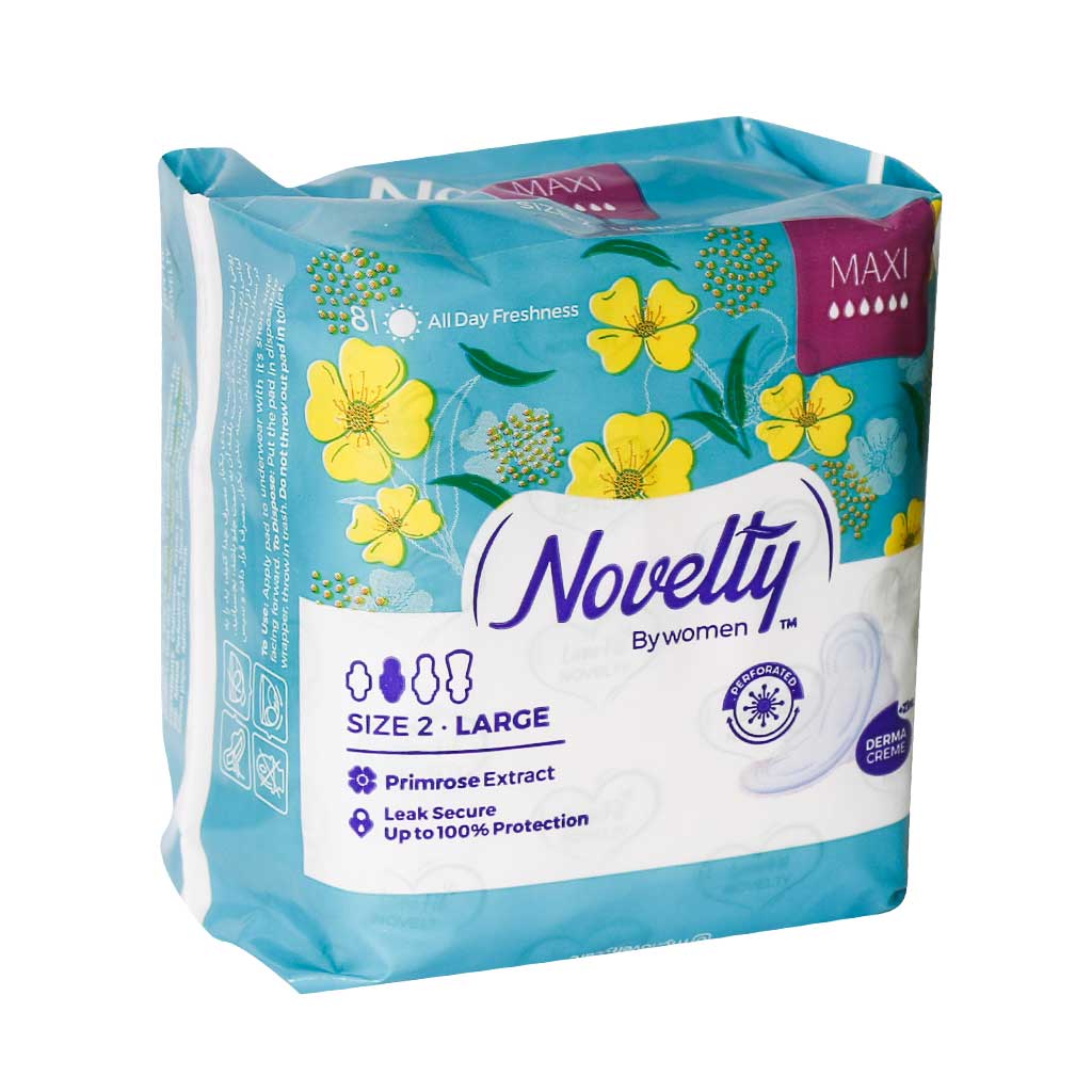 Novelty Maxi Women Pad 8 pads نوار بهداشتی مشبک سایز بزرگ مکسی ناولتی ضخیم