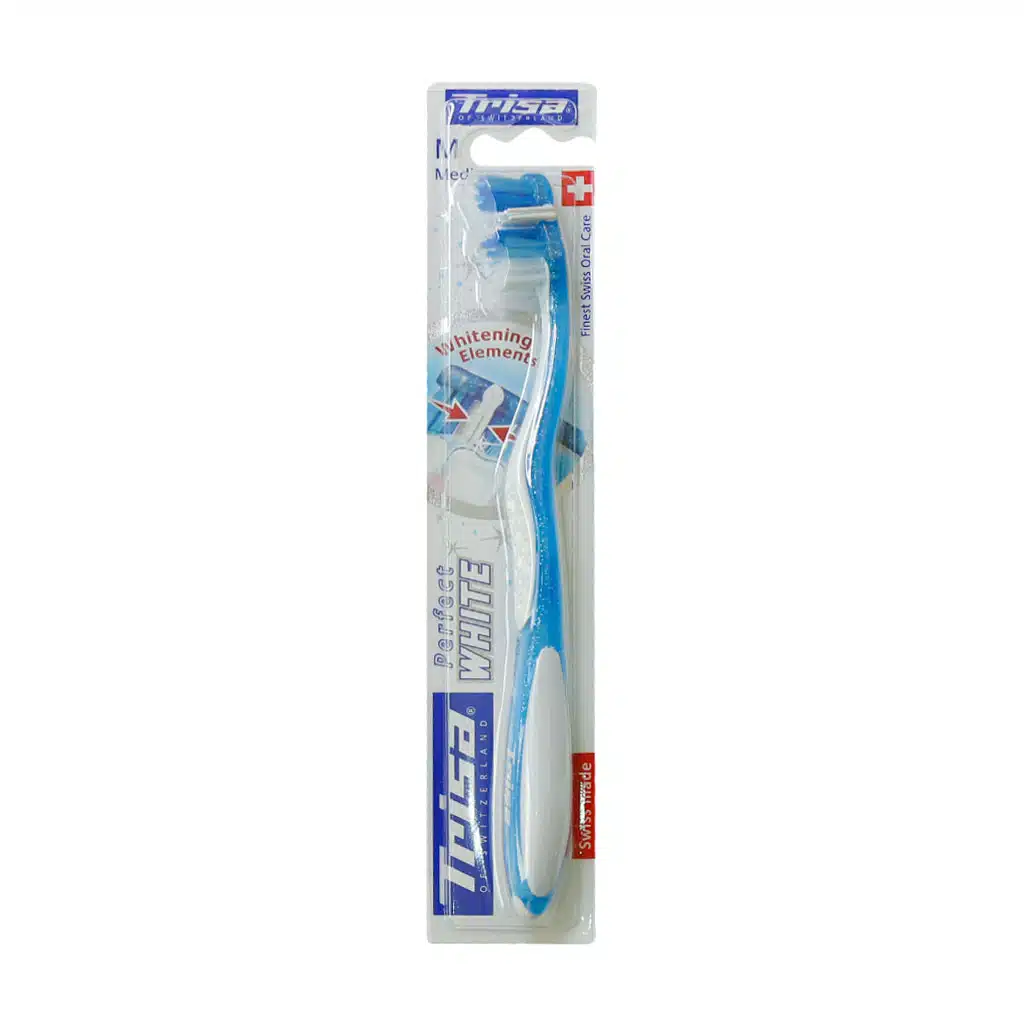 Trisa-Perfect-White-Toothbrushb.jpg.webp مسواک پرفکت وایت تریزا با برس متوسط و خاصیت سفیدکنندگی