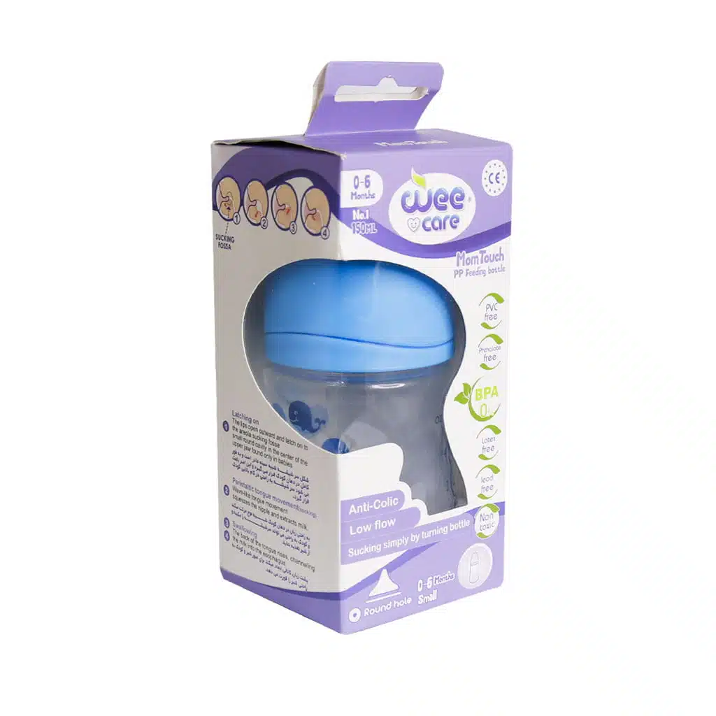 Wee-Care-Model-B317-Milk-Bottle-150-ml.jpg.webp شیشه شیر وی کر سایز یک مدل B317 حجم 150 میلی لیتر