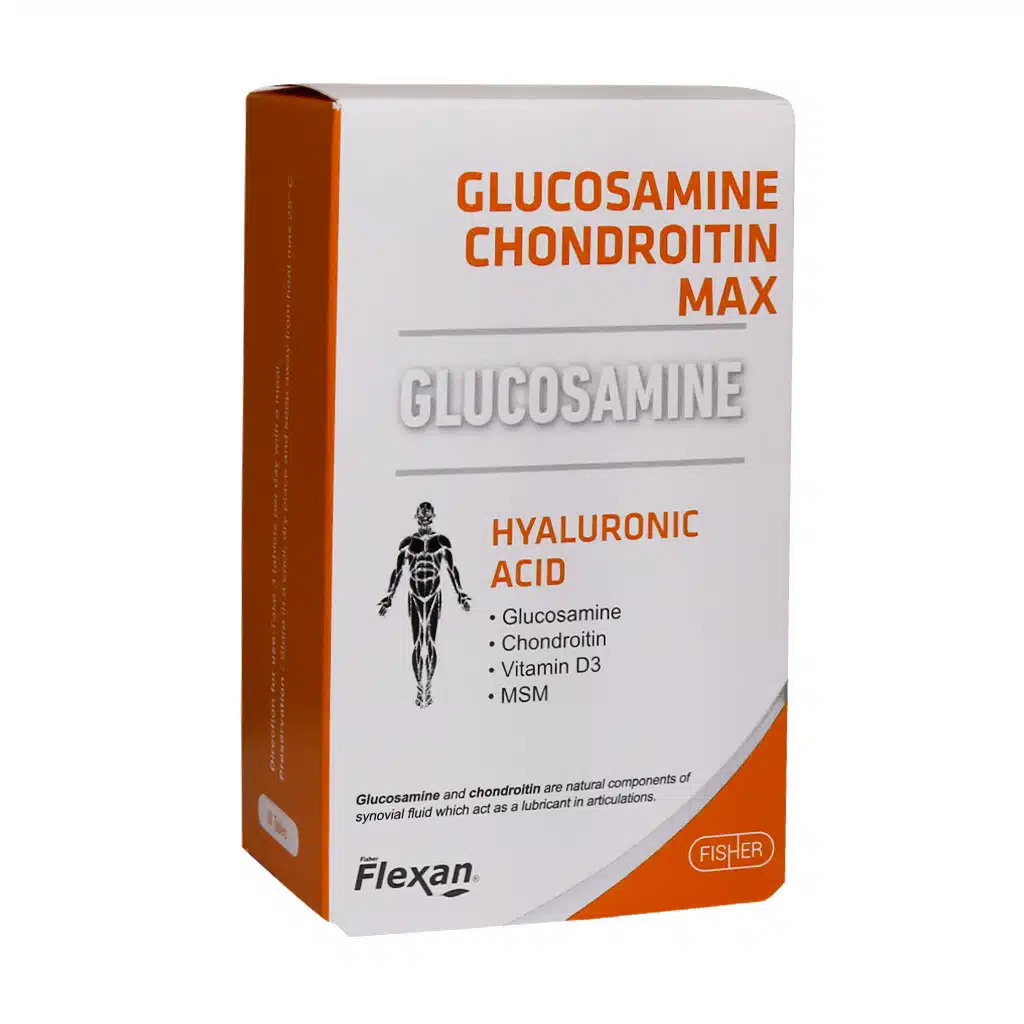 Fisher-Flexan-Glocosamine-Chondroitin-Max-60-Tablet-1.jpg.webp قرص گلوکزآمین و کندرویتین مکس فیشر فلکسان 60 عدد